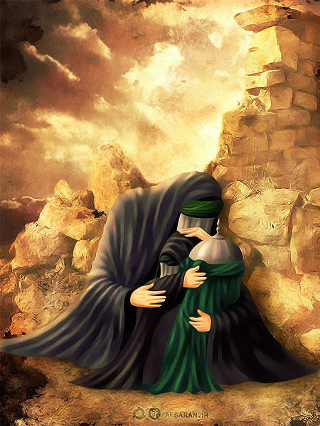 حضرت زینب و فاطمه بنت الحسین (رقیه) سلام الله علیهما در خرابه شام